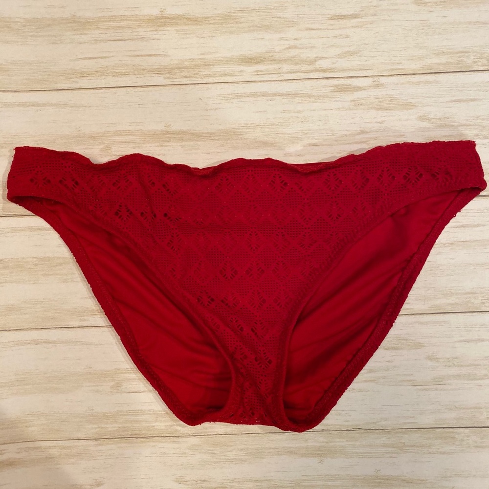 Red lace bathing suit bottom